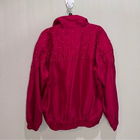 FUDA International Vintage 100% Silk Red Jacket Size XL - Picture 2 of 8